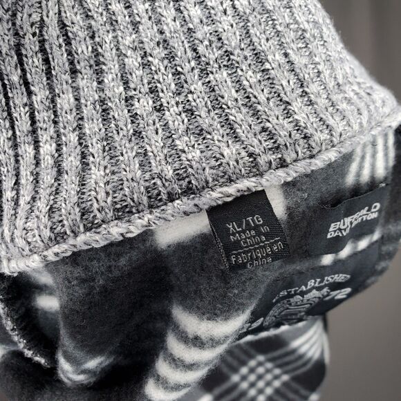 Buffalo Cardigan Jacket Men XL Gray Fair Isle Zip Flannel Lined Mock Old Money - Picture 6 of 12